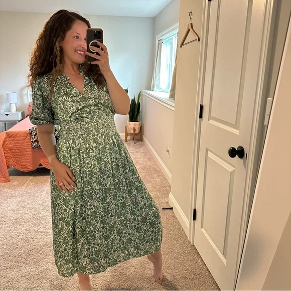 NWT J. Crew Green Blue Floral Maxi Dress Medium - Picture 4 of 15